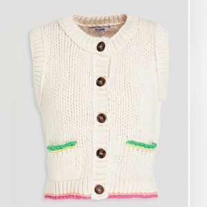 Re/Done 90s Cream Button Up Sweater Vest Large Cotton Knit size XS